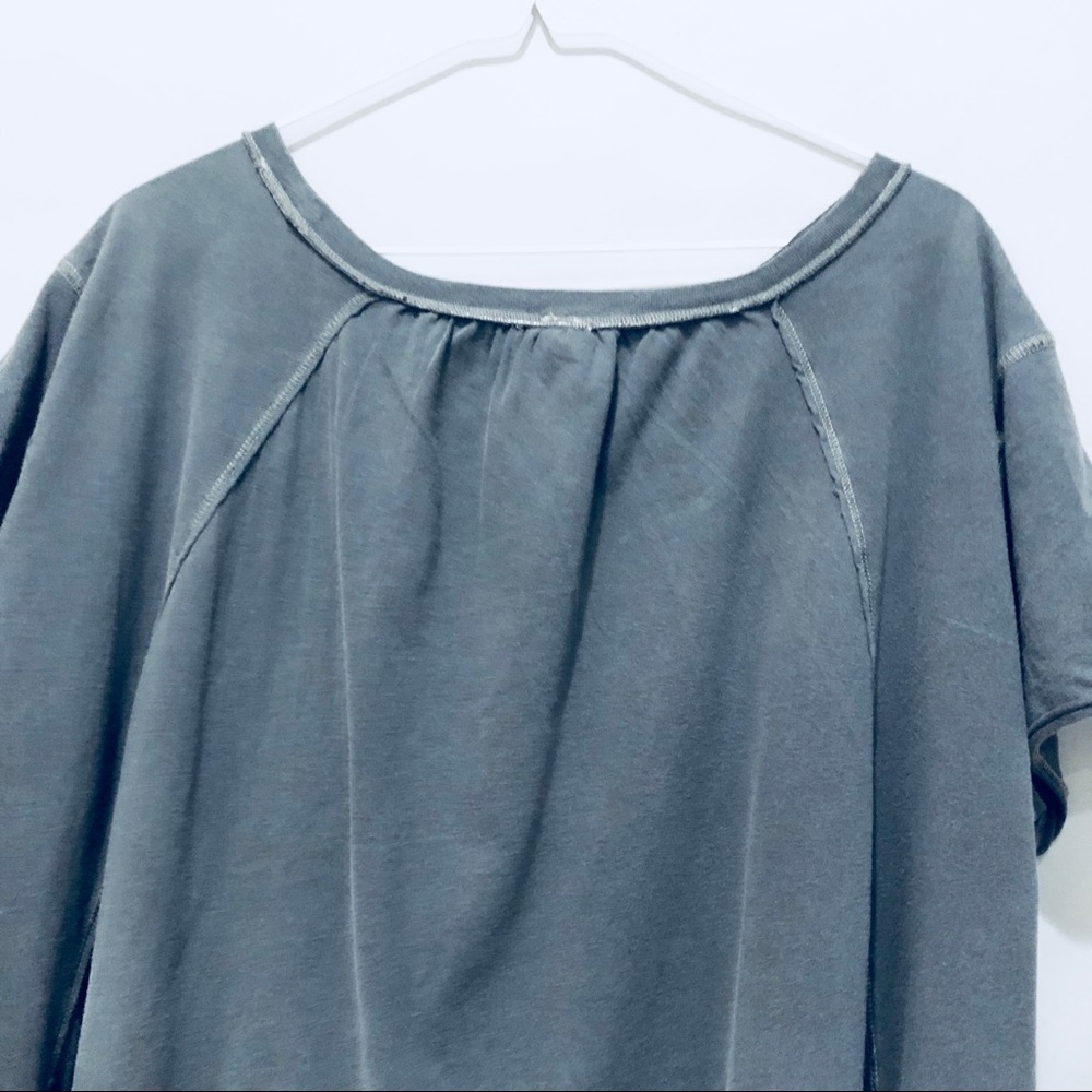 FREE PEOPLE Little Gem Knit Tee Grey NWT - Picture 7 of 8
